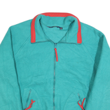 COLUMBIA Mens Turquoise Red Zip Up Polyester Fleece Jacket 2XL Warm Outdoor