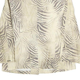 QUEENSWAY Womens Beige Animal Print Cotton Blend Jacket M Button Closure Stylish