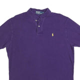 POLO RALPH LAUREN Mens Purple Short Sleeve Plain L Cotton Blend Polo Shirt