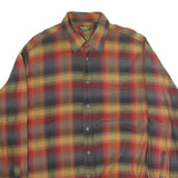 OSHKOSH Mens Yellow & Red Plaid Cotton Shirt XL Classic Long Sleeve Casual