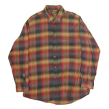 OSHKOSH Mens Yellow & Red Plaid Cotton Shirt XL Classic Long Sleeve Casual