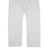 LEVI'S Mens Cotton Blend White Regular Straight Trousers W34 L32 Casual Zip
