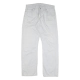 LEVI'S Mens Cotton Blend White Regular Straight Trousers W34 L32 Casual Zip