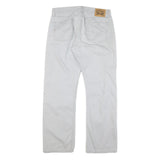 LEVI'S Mens Cotton Blend White Regular Straight Trousers W34 L32 Casual Zip