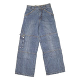 CARTERS Womens Relaxed Blue Denim Jeans W26 L27 Wide Leg Cotton Blend Zip