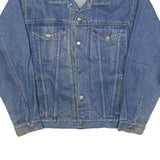 WRANGLER Mens Blue Denim Jacket S Cotton Blend Button Closure Classic Fit Casual