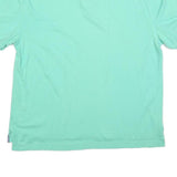TOMMY HILFIGER Mens Blue Green Polo Shirt XL Cotton Blend Short Sleeve Classic