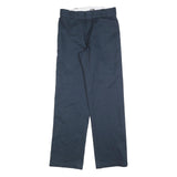 DICKIES Mens Cotton Blend Navy Relaxed Straight Trousers W30 L32 Workwear