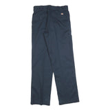 DICKIES Mens Cotton Blend Navy Relaxed Straight Trousers W30 L32 Workwear