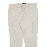 BPC Womens Cotton Blend Cream Regular Straight Trousers W38 L30 Cargo Pockets