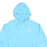 NIKE Womens Blue Pullover Hoodie L Cotton Blend Casual Sportswear