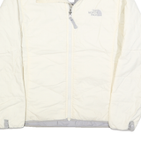 THE NORTH FACE Womens White Outdoor Jacket S Polyester Quilted Zip Warm