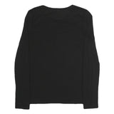 WHISTLES Womens Black Long Sleeve Crew Neck T-Shirt Size S Cotton Blend Simple