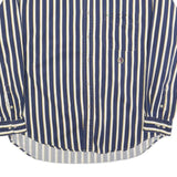 TOMMY HILFIGER Mens Blue & Cream Stripe Cotton Shirt L Button-Down Pocket Casual