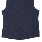 GHBASS Womens Navy Quilted Sleeveless Jacket S Polyester Blend Zip Pockets