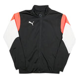 PUMA Mens Black Red & White Sports Track Jacket S Polyester Zip Plain