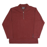 CASA BLANKA Mens Maroon Collar M Cotton Blend Half Zip Sweatshirt Casual