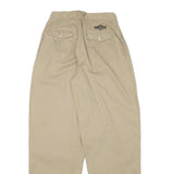 FREE RACER Mens Cotton Blend Beige Relaxed Straight Trousers W26 L31 Casual