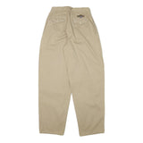 FREE RACER Mens Cotton Blend Beige Relaxed Straight Trousers W26 L31 Casual