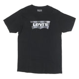 LEVI'S Mens Black Graphic T-Shirt M Short Sleeve Crew Neck Cotton Blend Casual