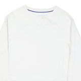 CHAMPION Mens White Crew Neck M Cotton Blend Pullover Sweatshirt Lightweight
