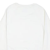 CHAMPION Mens White Crew Neck M Cotton Blend Pullover Sweatshirt Lightweight