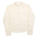 AQUASCUTUM Womens Cream Shirt S Classic Button Cotton Blend