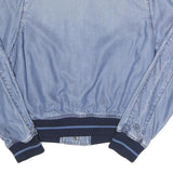 DIESEL Mens Blue & Navy Bomber Jacket S Lyocell Plain Button Closure