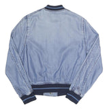 DIESEL Mens Blue & Navy Bomber Jacket S Lyocell Plain Button Closure