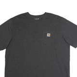CARHARTT Mens Grey & Black Pocket T-Shirt 2XL Short Sleeve Crew Neck Workwear