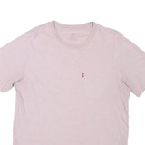 LEVI'S Mens Pink & Light Pink Plain T-Shirt M Short Sleeve Crew Neck Casual