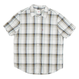 LEVI'S Mens White & Green Check Shirt L Cotton Blend Casual Button Up