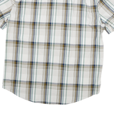 LEVI'S Mens White & Green Check Shirt L Cotton Blend Casual Button Up