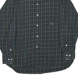 TOMMY HILFIGER Mens Green & Red Check Shirt L Classic Button Down Cotton Blend