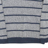 TOMMY HILFIGER Mens Blue Patterned Jumper Crew Neck Basic Knit L Casual Striped