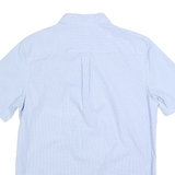 CHAPS Mens Blue & White Checked Shirt M Button-Down Short Sleeve Casual Cotton