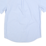 CHAPS Mens Blue & White Checked Shirt M Button-Down Short Sleeve Casual Cotton