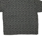 MUNSINGWEAR Mens Black & Grey Pattern Cotton Blend Shirt XL Casual Short Sleeve