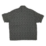 MUNSINGWEAR Mens Black & Grey Pattern Cotton Blend Shirt XL Casual Short Sleeve