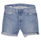 LEVI'S Mens Denim Blue Casual Shorts L W34 Rolled Hem Classic Fit
