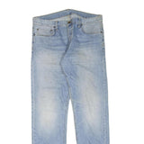 CARHARTT Mens Jeans Blue Regular Straight Denim Light W38 L35 Zip Cotton Blend