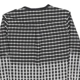 CALVIN KLEIN Womens Black & White Printed Shirt Long Sleeve Round Neck L Stylish
