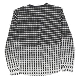 CALVIN KLEIN Womens Black & White Printed Shirt Long Sleeve Round Neck L Stylish