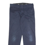 DICKIES Mens Cotton Blend Blue & Navy Slim Straight Trousers W34 L34 Workwear