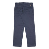 DICKIES Mens Cotton Blend Blue & Navy Slim Straight Trousers W34 L34 Workwear