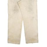 DICKIES Mens Jeans Beige Regular Straight Denim W33 L32 Workwear Utility Zip