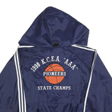 ADIDAS Mens Navy Blue Jacket L Polyester Blend Track Hooded Zip Athletic