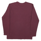NAUTICA Mens Maroon Long Sleeve Crew Neck T-Shirt S Cotton Blend Logo