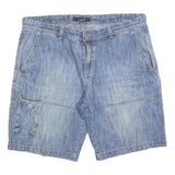 HOTTRIC Mens Denim Blue Casual Cotton Blend XL W38 Shorts Pockets Relaxed Fit