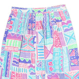 Womens Multi Colour Abstract Print Pleated Knee Length Polyester Skirt M Summer